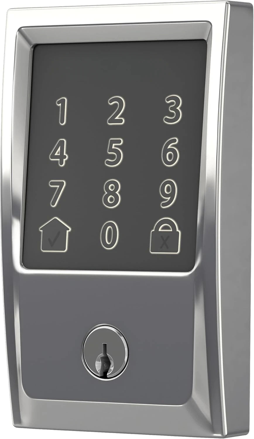 Smart WiFi Deadbolt with Century Trim - Bright Chrome