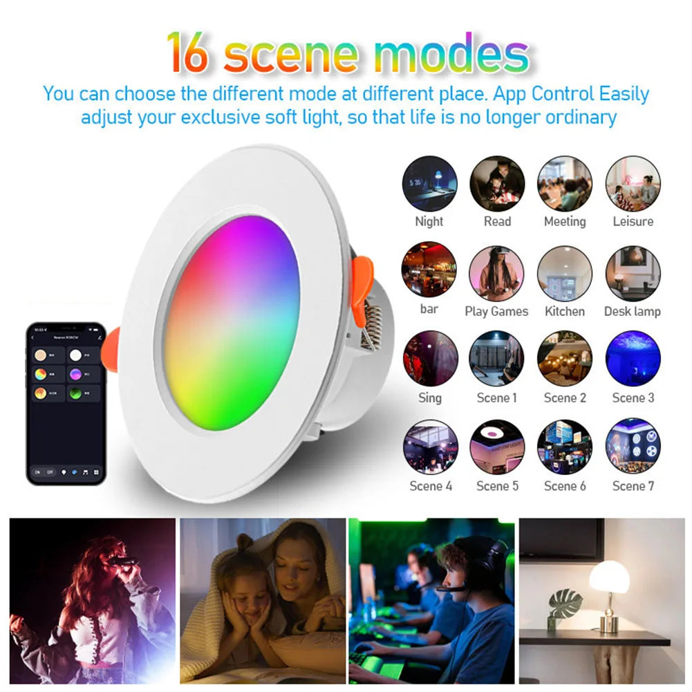 10W RGB Smart Recessed Panel Light