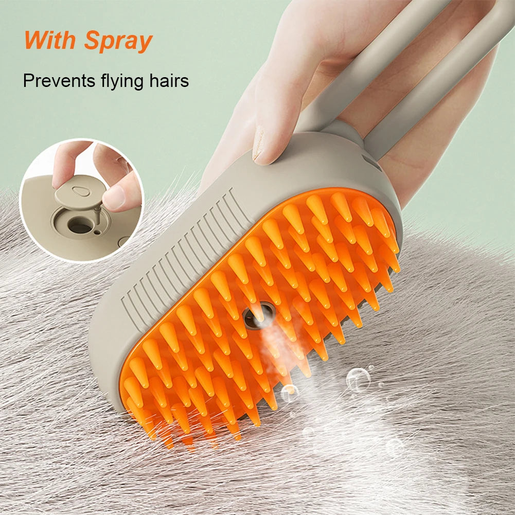 3-in-1 Electric Pet Hair Brush & Steam Spray Comb