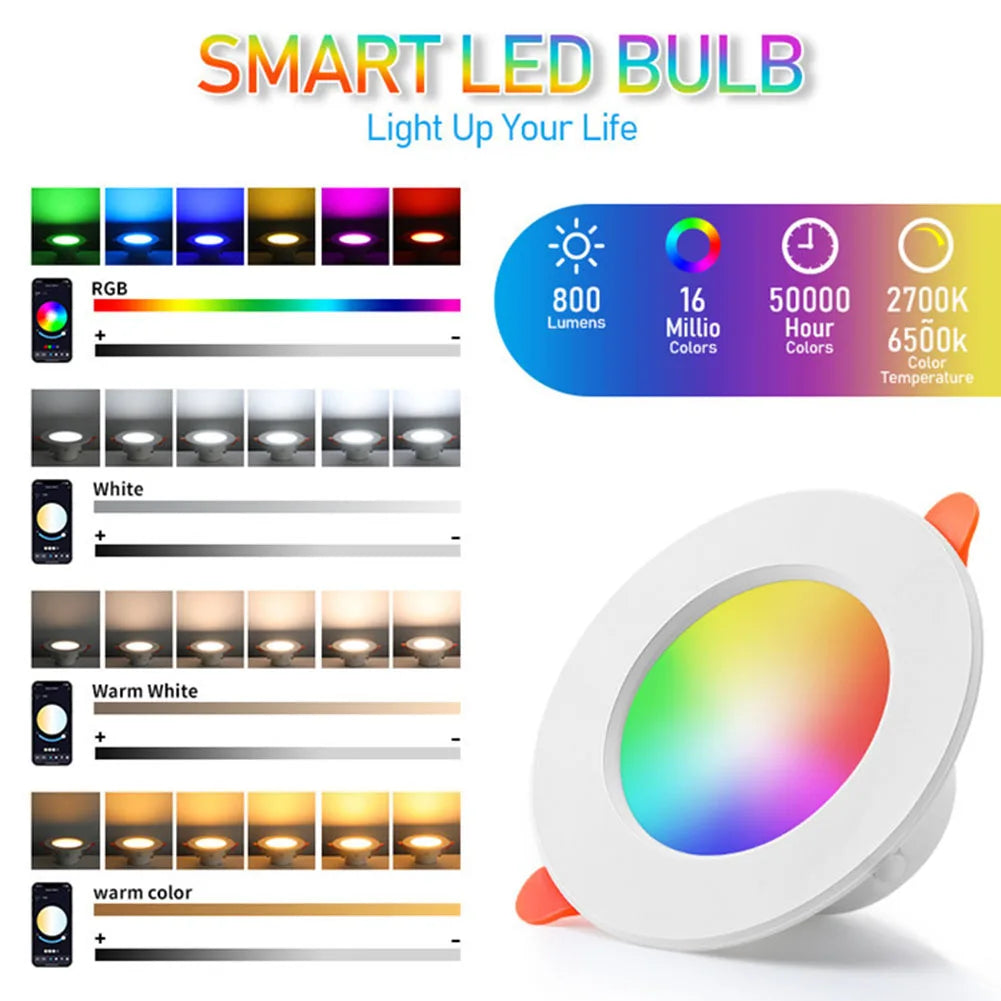 10W RGB Smart Recessed Panel Light