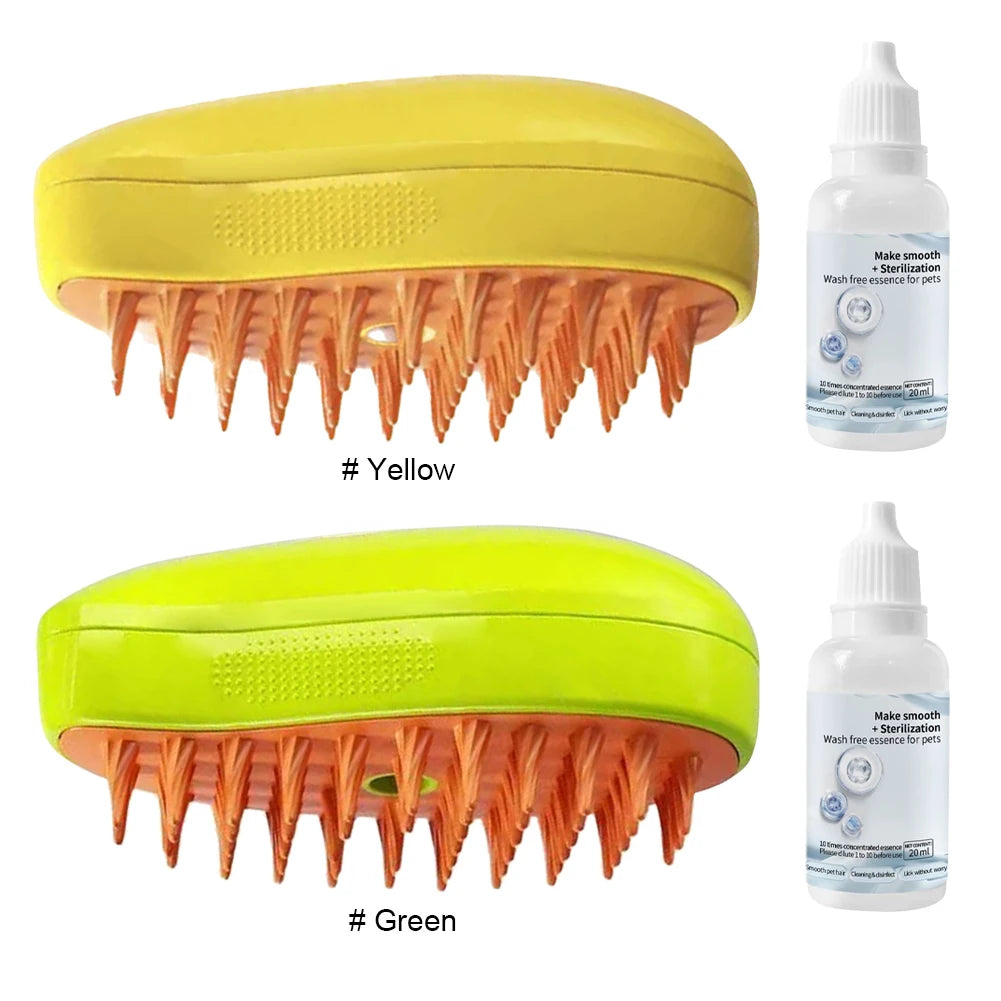 3-in-1 Dog Steamer Brush with Pet Hair Serum