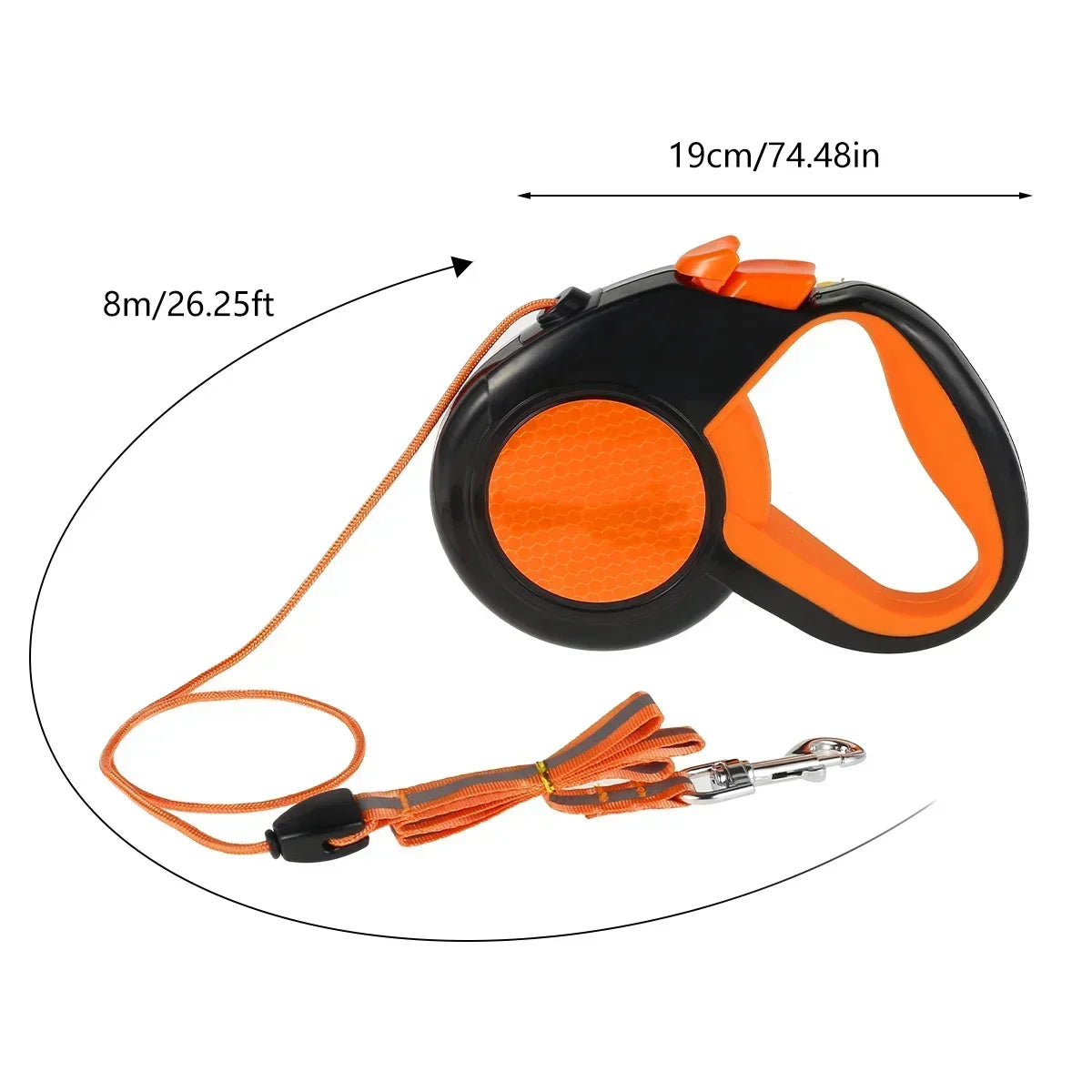 8M Heavy Duty Retractable Dog Leash with Reflective Tape