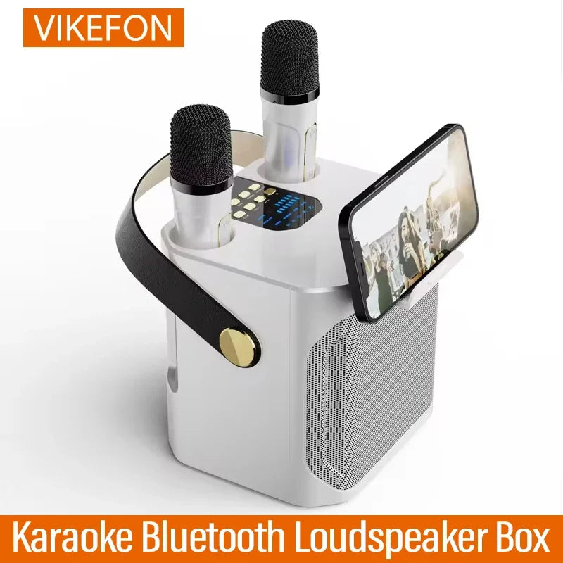 High Power Karaoke Bluetooth Speaker with Dual Microphones