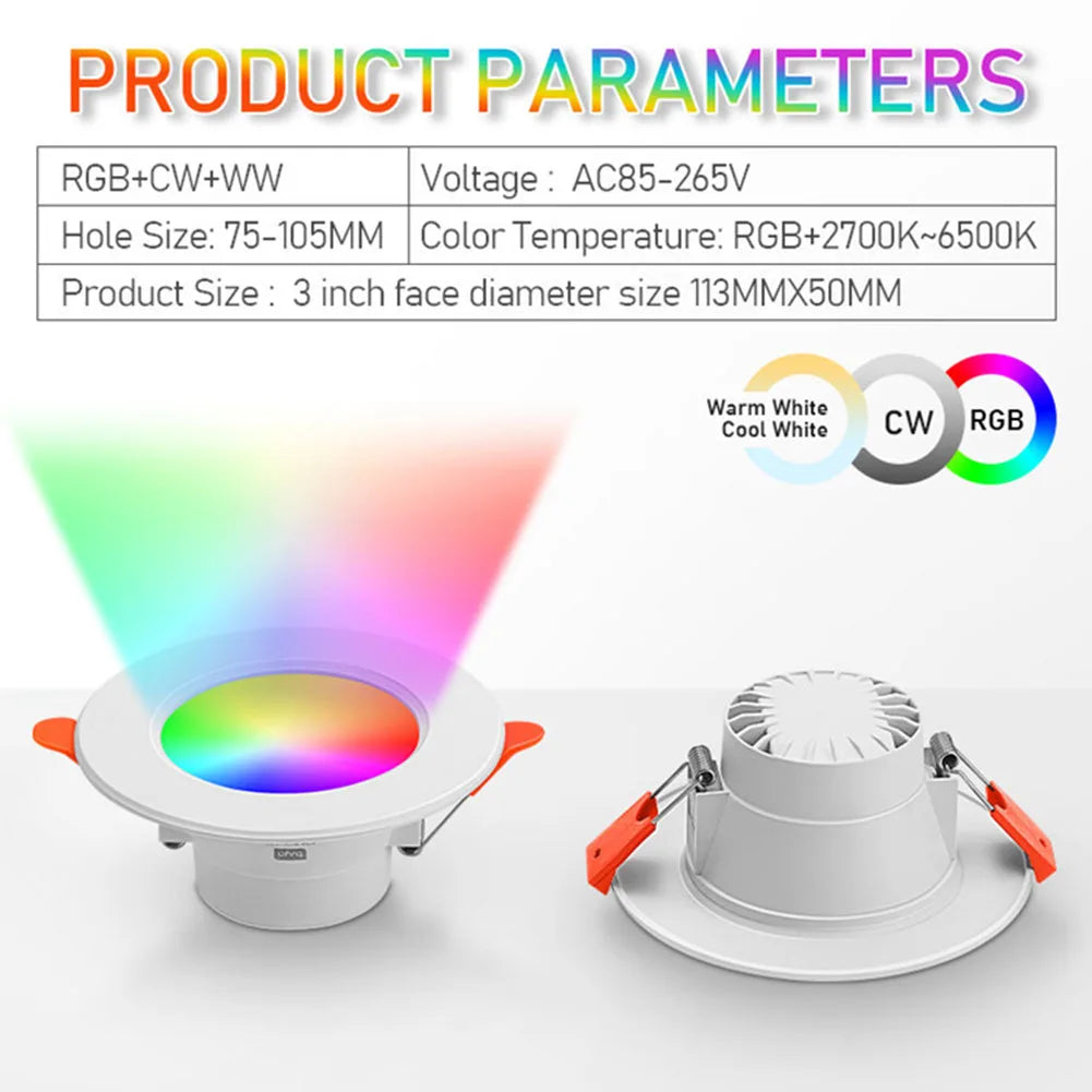 10W RGB Smart Recessed Panel Light