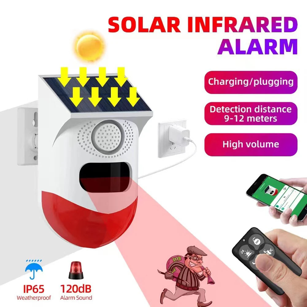 Solar Motion Sensor Alarm with Remote Control