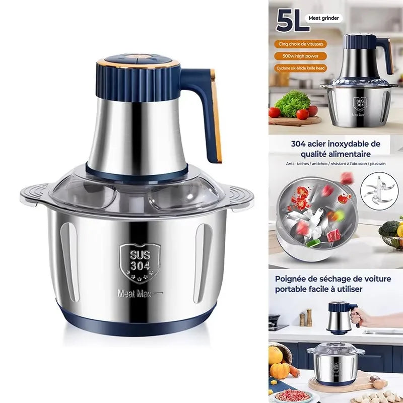 Electric Meat Grinder 5L Food Processor & Vegetable Slicer