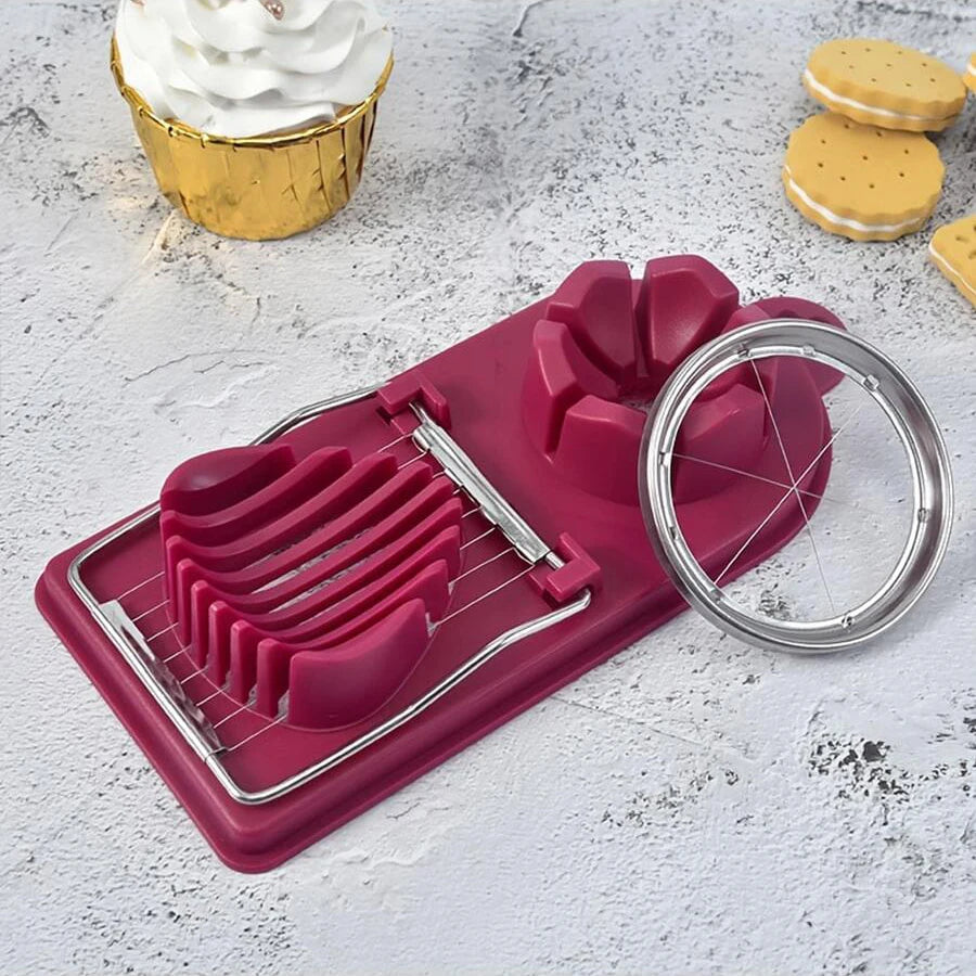 Multifunctional 2-in-1 Stainless Steel Egg Cutter