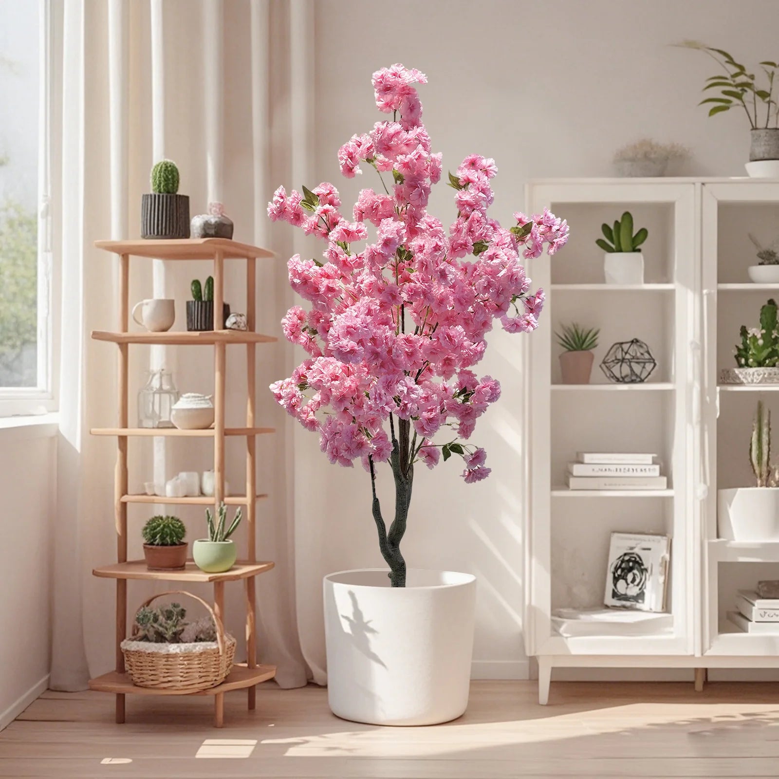 4.9ft Decorative Faux Cherry Blossom Tree in Pot