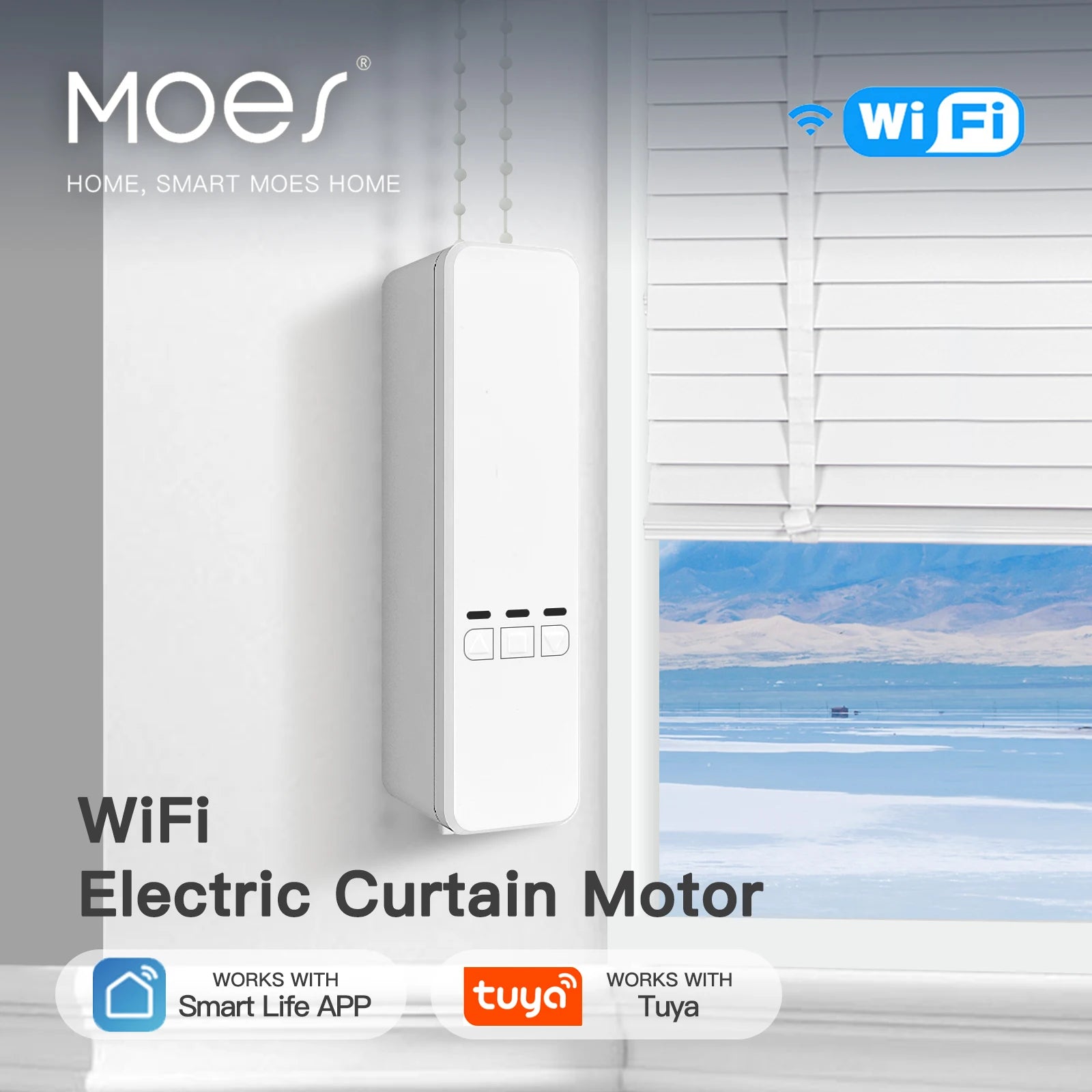 MOES Tuya WiFi Smart Motorized Roller Blinds with RF Remote