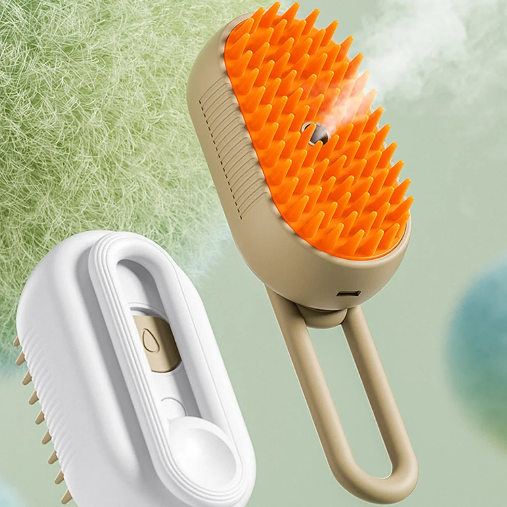 3-in-1 Electric Pet Hair Brush & Steam Spray Comb