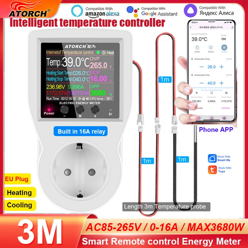 Tuya WiFi Thermostat Socket with Timer & Sensor  Brief Description: