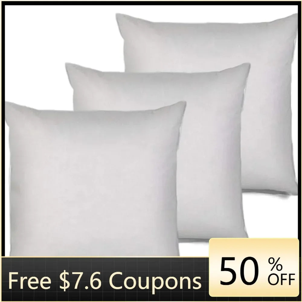 3-Pack Square Pillow Inserts 28x28 for Sham, Throw, and Sleeping Pillows