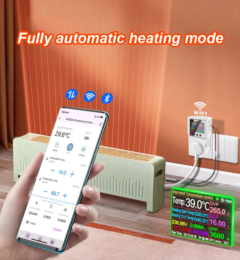 Tuya WiFi Thermostat Socket with Timer & Sensor  Brief Description: