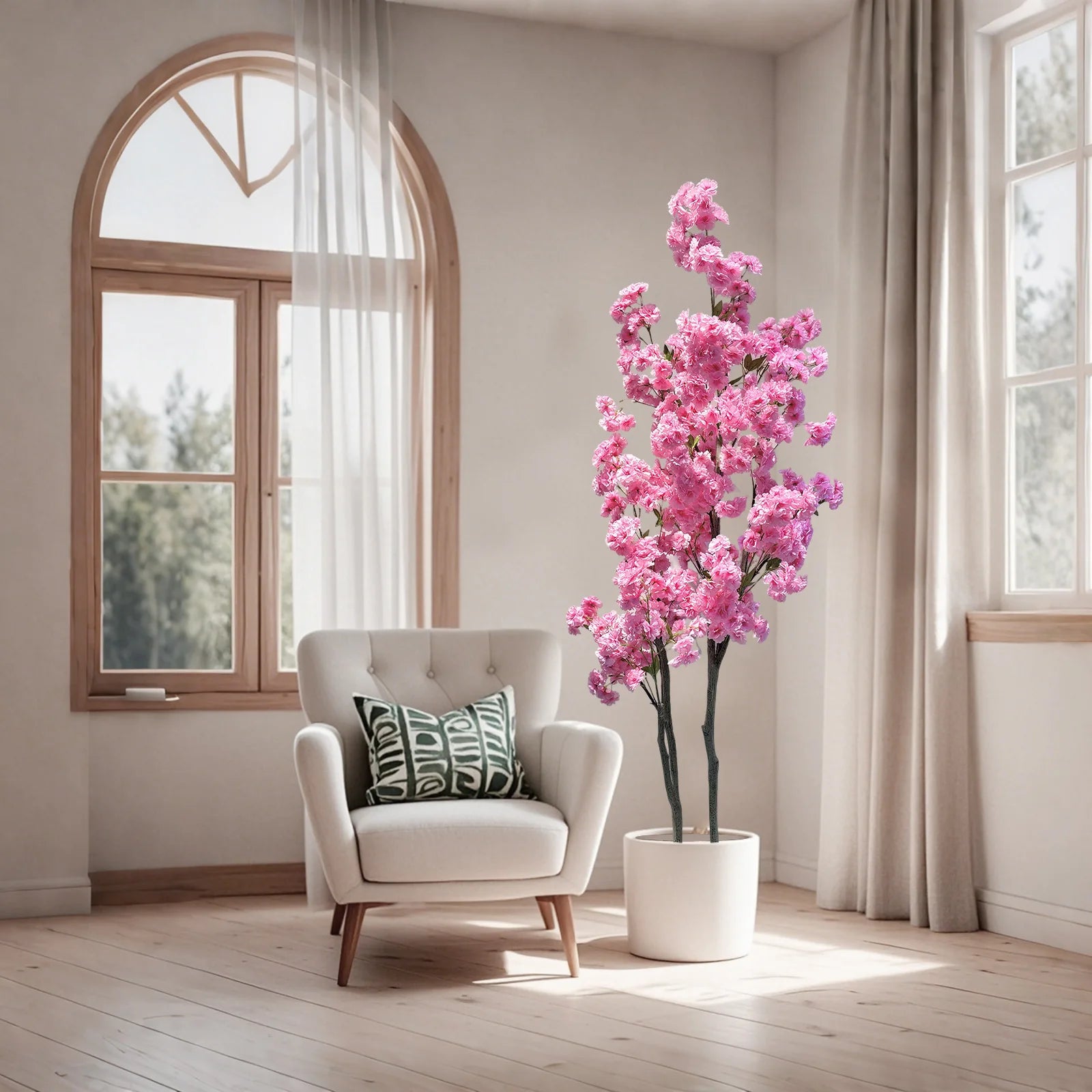 4.9ft Decorative Faux Cherry Blossom Tree in Pot